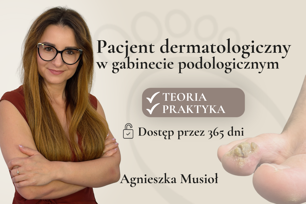 Pacjent dermatologiczny w gabinecie podologicznym